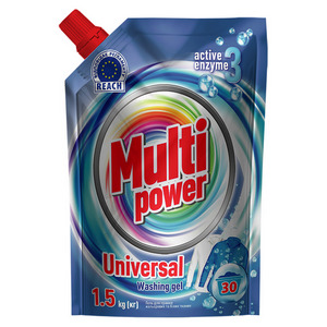 Universal washing gel for colored and white fabrics of Multi Power TM 1500 g, doy-pack